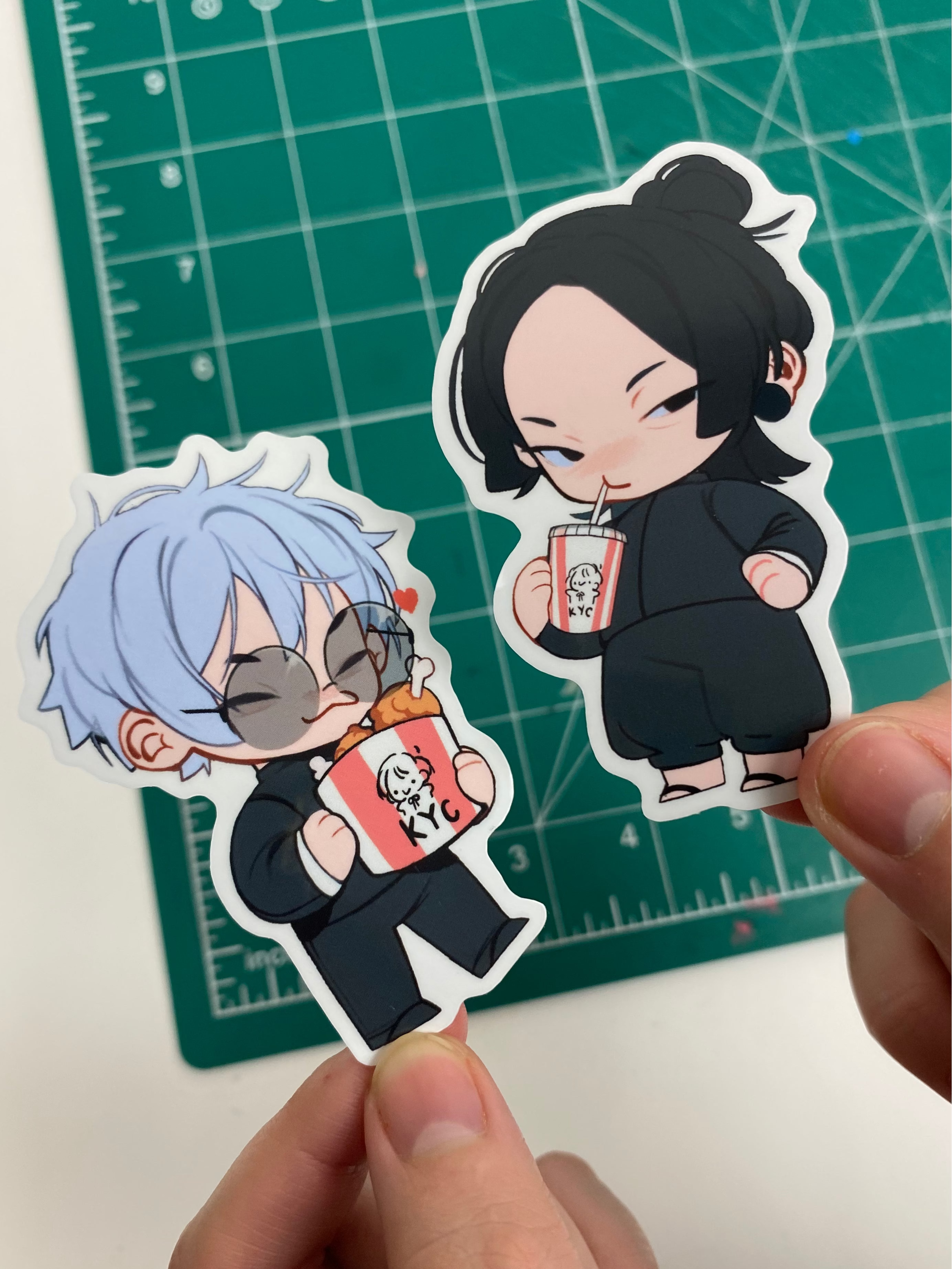 Pair of Small Stickers: Gojo and Geto Fanart
