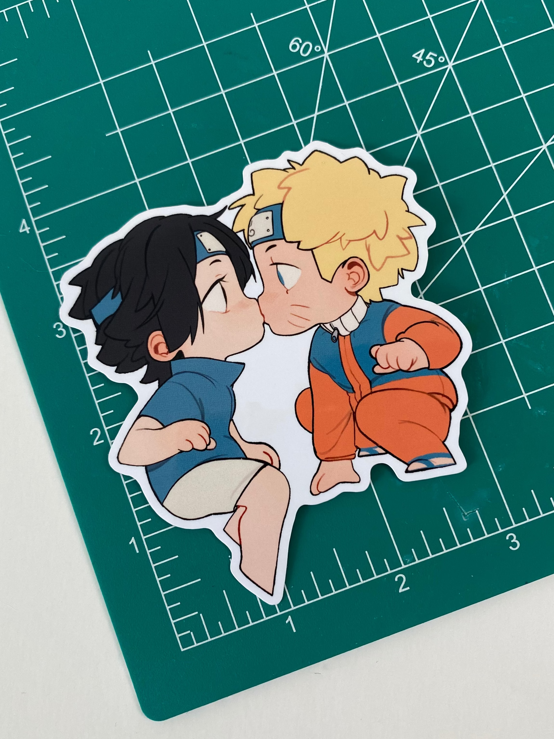 Sticker: NaruSasu First Kiss Chibi Fanart