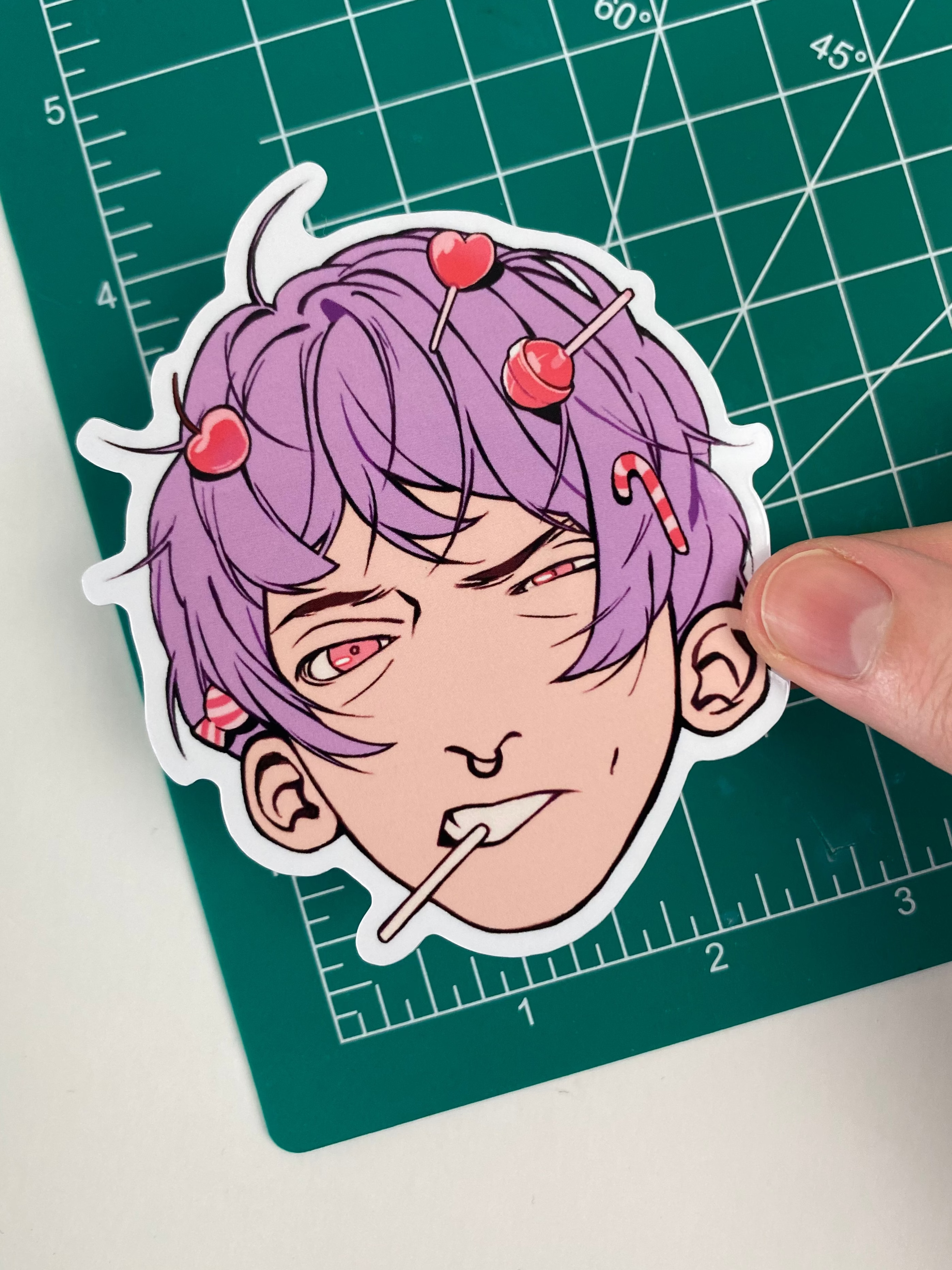 Sticker: Purple-haired character