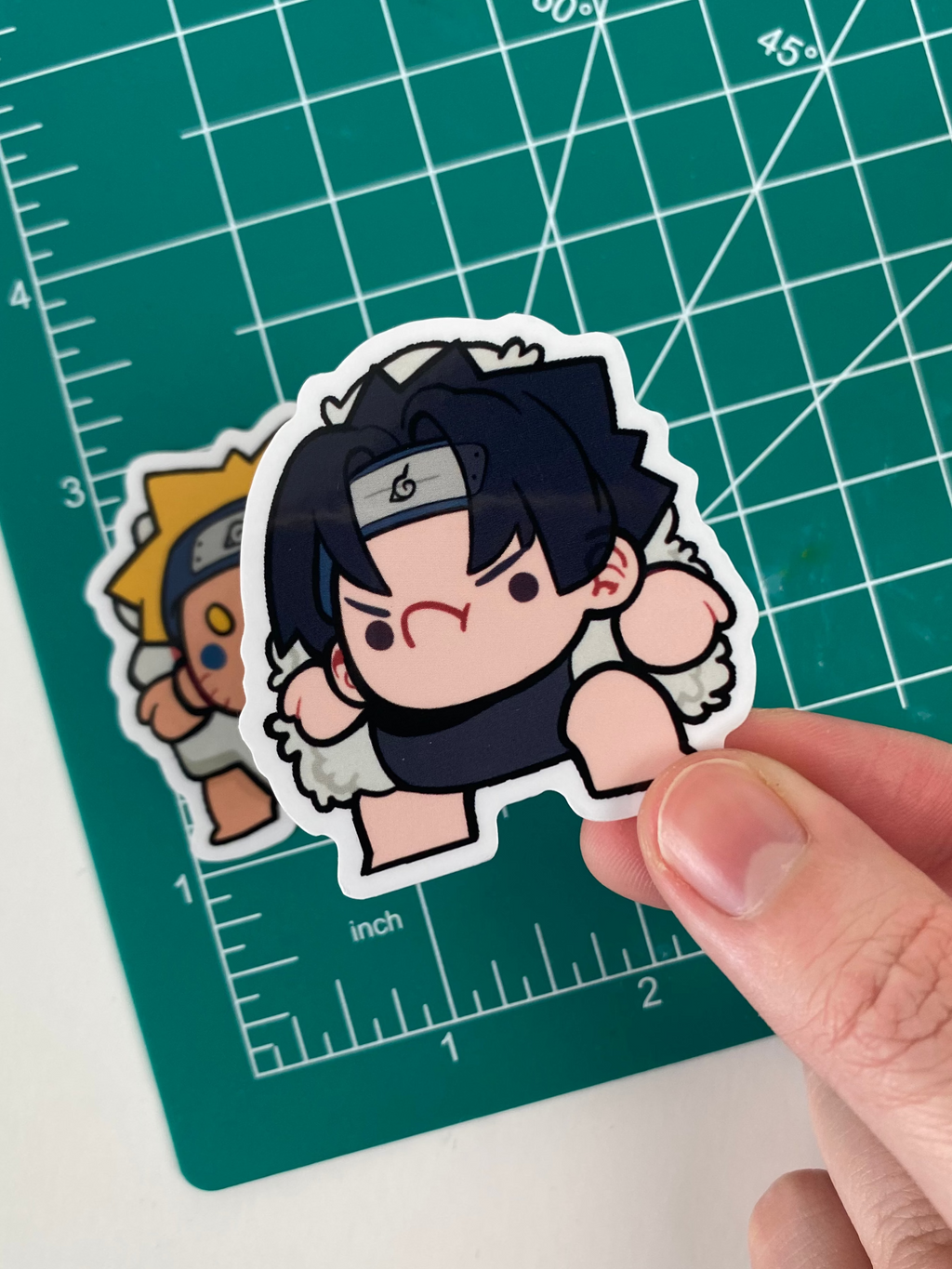 Pair of Small  Transparents Stickers: Naruto and Sasuke Fanart