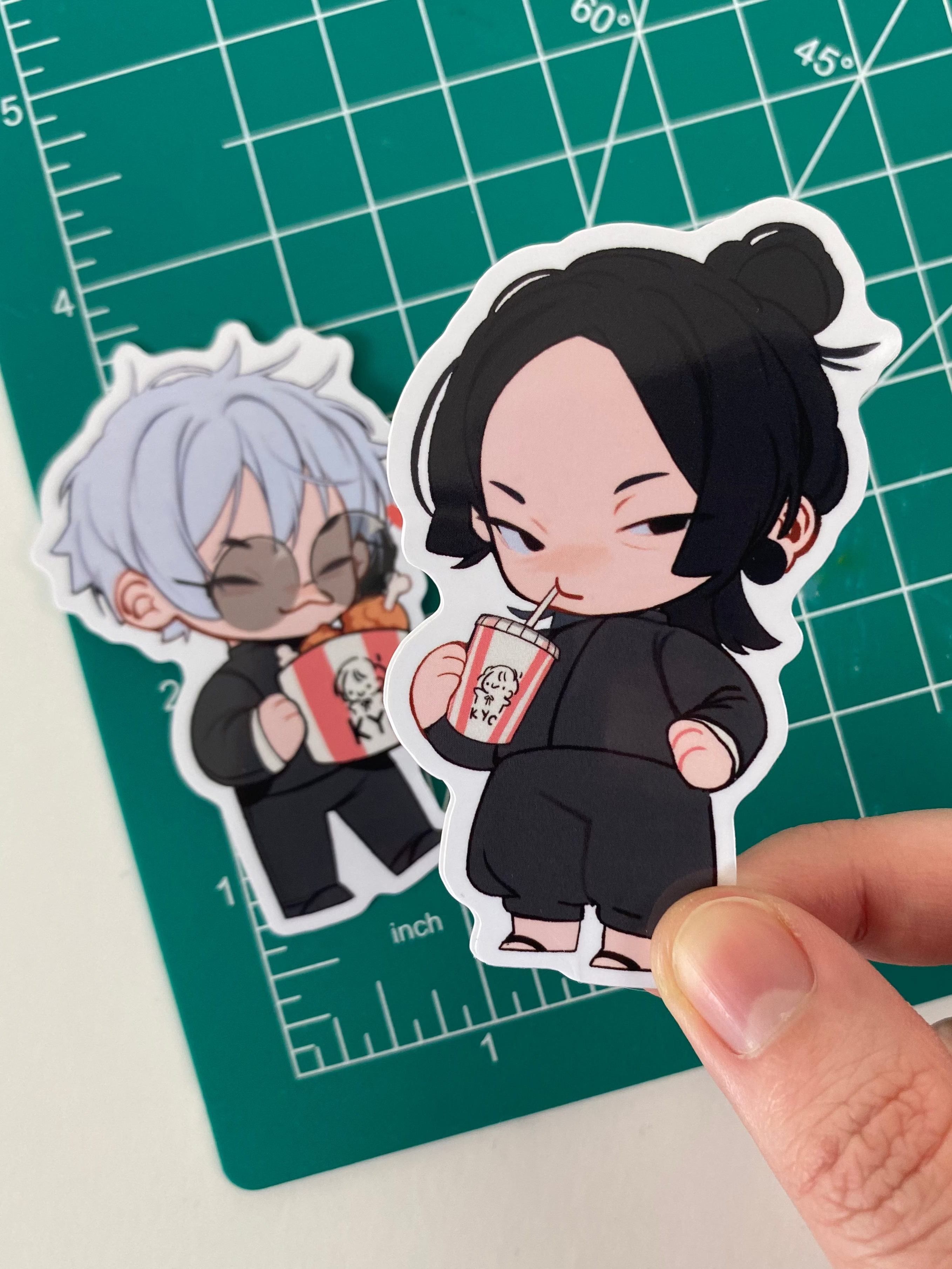 Pair of Small Stickers: Gojo and Geto Fanart