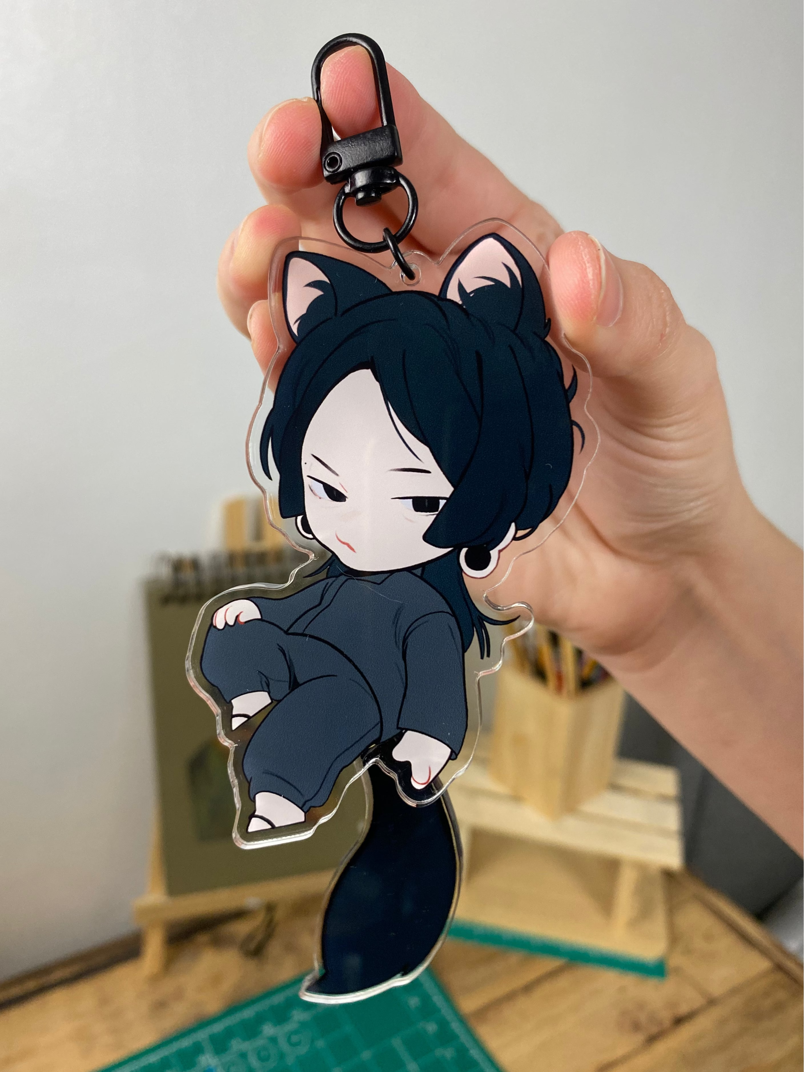 Keychain: Geto Chibi with Movable Tail