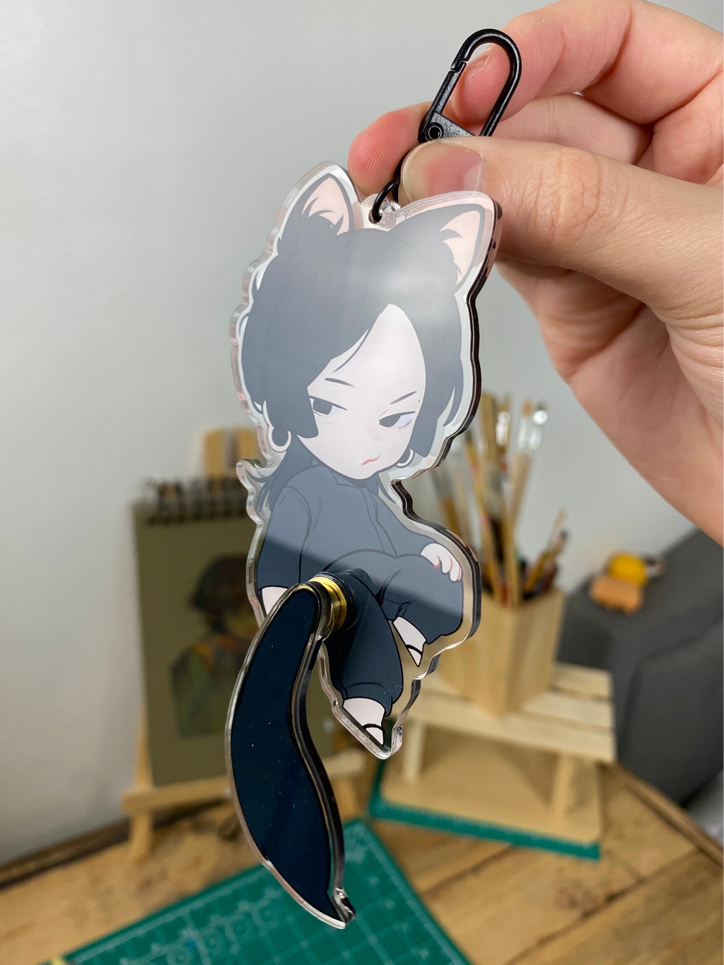 Keychain: Geto Chibi with Movable Tail