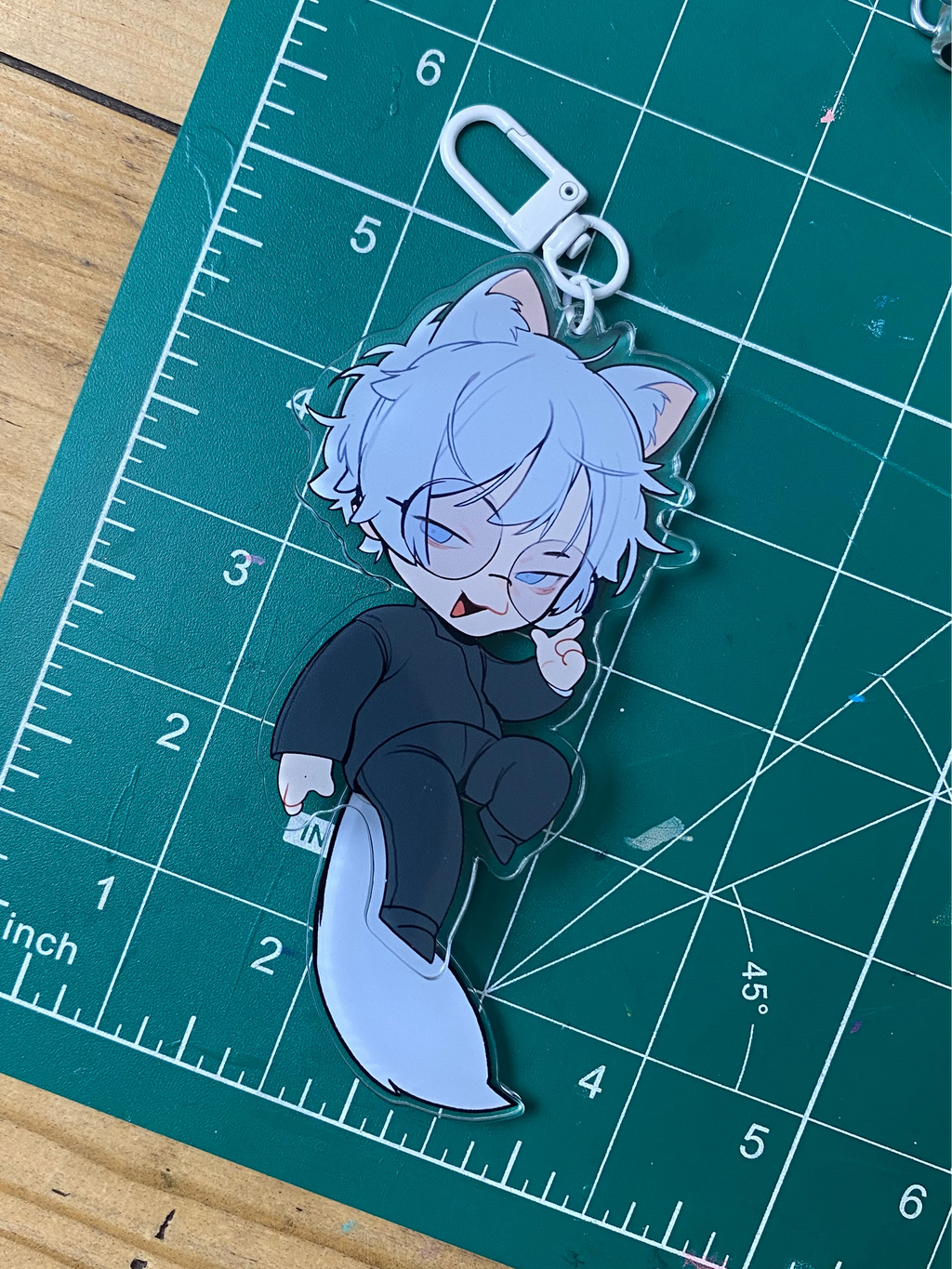 Keychain: Gojo Chibi with Movable Tail