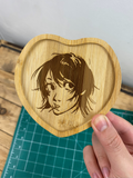 Wooden Coaster - Doodle girl